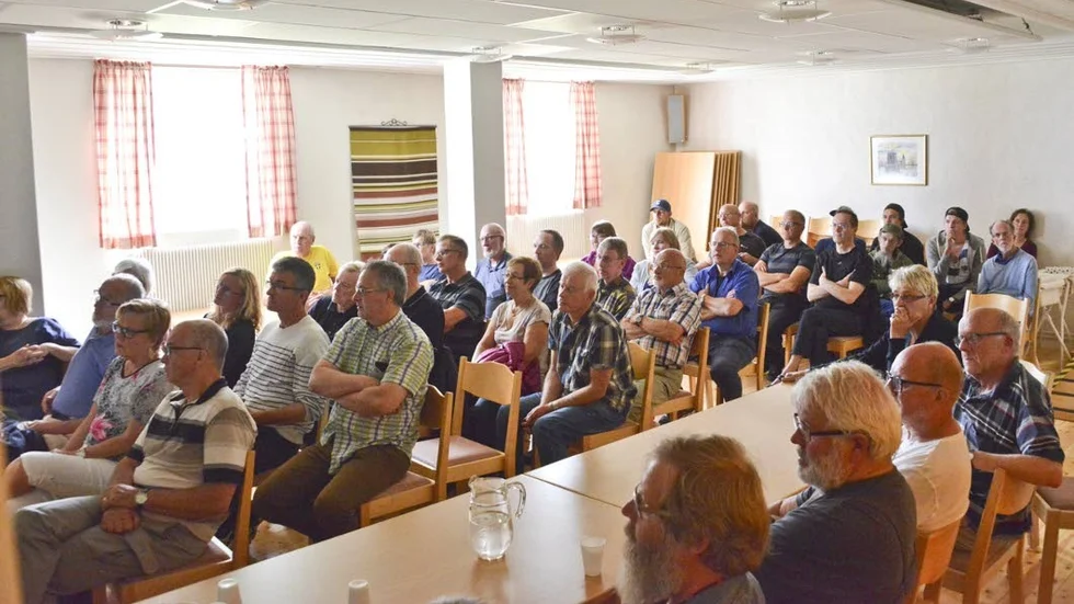 Fullsatt i Margareta-salen när Lars-Åke Tjernström, vd för Rail Test Nordic, berättade om hur det går med den omtalade tågtestbanan.