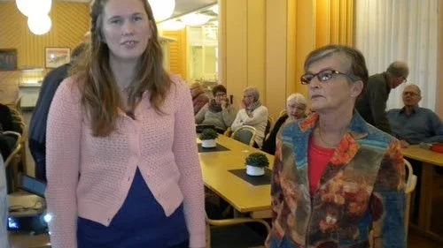 Evelina Bernberg, till vänster, och Lisbeth Bergman, berättade om hjärt- och kärlsjukdomar respektive läkemedelskontroll.