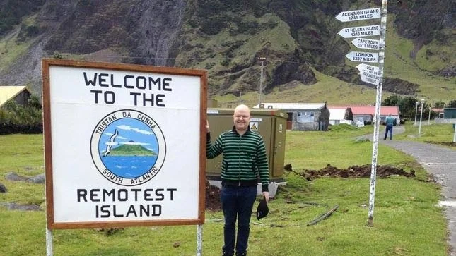 Världens mest isolerade bosättning, Tristan da Cunha i södra Atlanten.