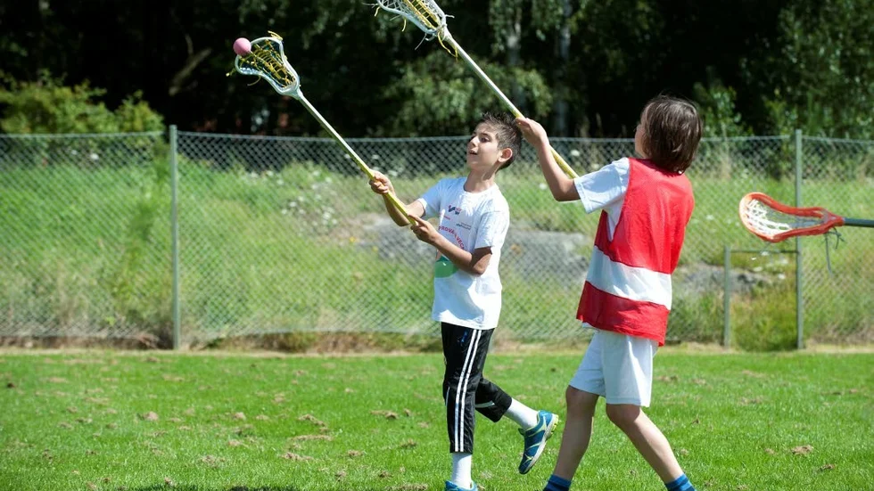 Lacrosse. Haidar Kubba fick på ett bra skott mot mål.