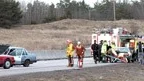 Kollisionen mellan fordonen blev våldsam och bilen, i vilken den förolyckade 39-åringen färdades, slungades ut på åkern.
FOTO: BJÖRN PERSSON/WIGHS NEWS