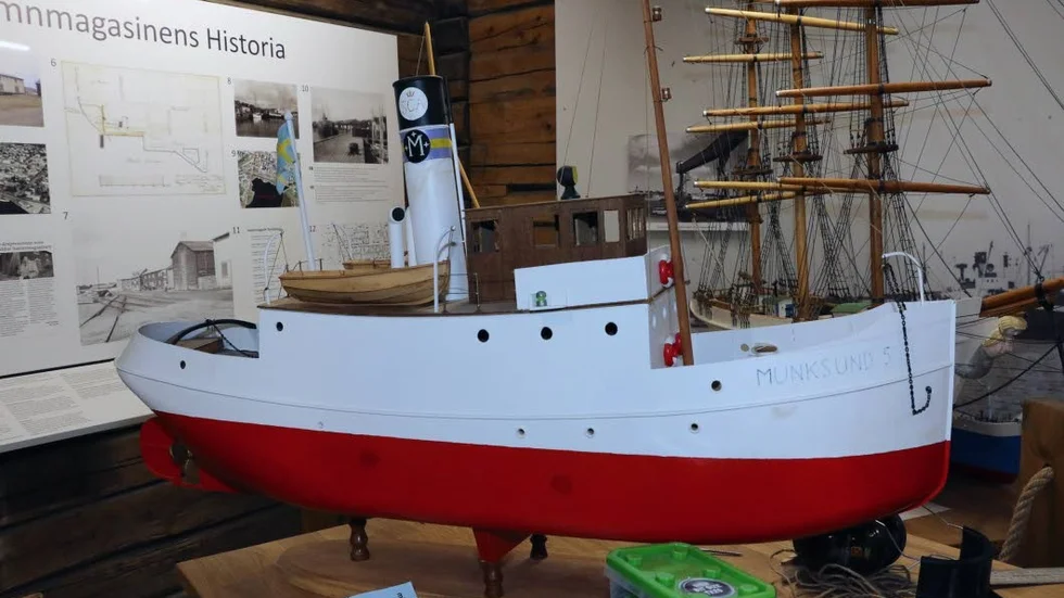 MODELL. Munksund 5 ligger på botten av Inrefjärden utanför Storfors varv men finns också som modell vid Piteå båtmuseum.