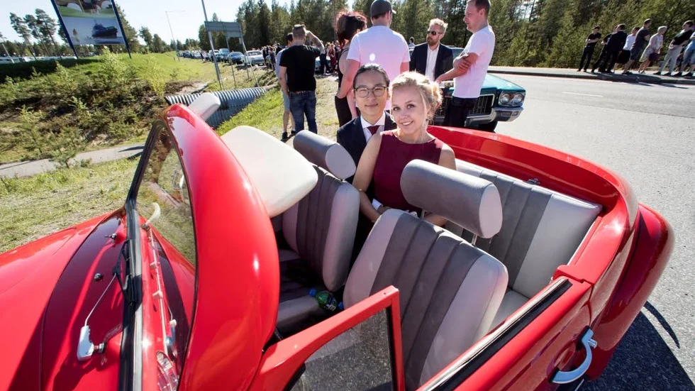 Elin Lyckander och Benjamin Andersson utgjorde varandras sällskap till balen.
