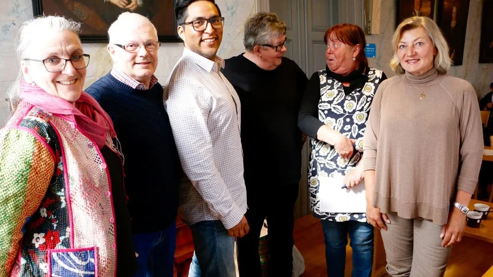 Engagerade. Den nya styrelsen för Pitemålsakademin. Från vänster: Brith Fäldt (ordförande), Gunnar Lindfors, Daniel Engberg, Birger Eriksson, Berith Bergstedt och Nina Wikman Saxin. Saknas gör Eva Adela Johansson.