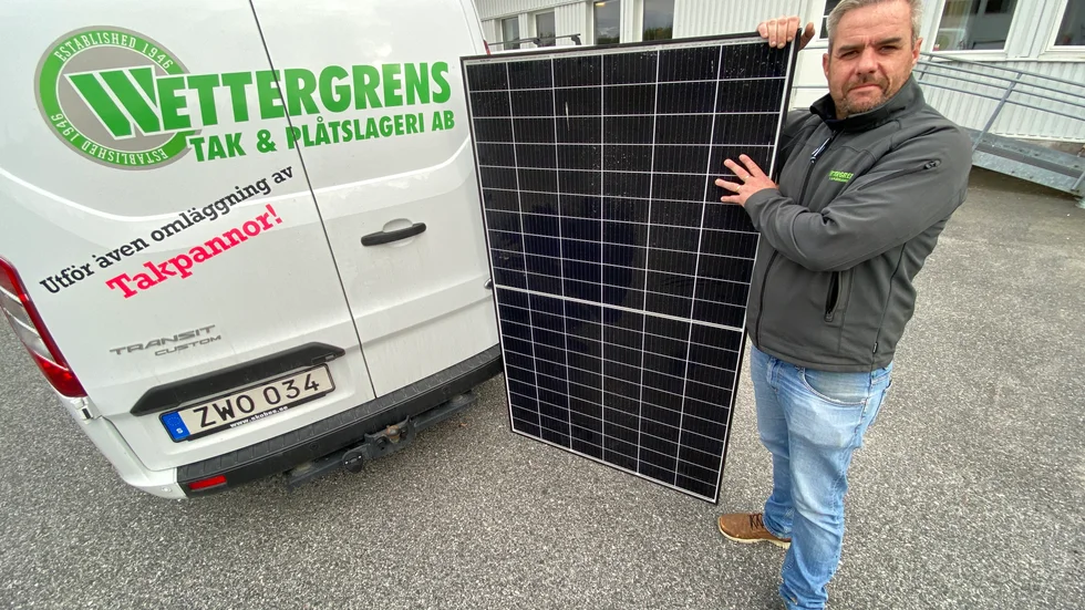 Frank Fredriksson, vd och delägare på Wettergrens, ångrar inte satsningen på solceller. 