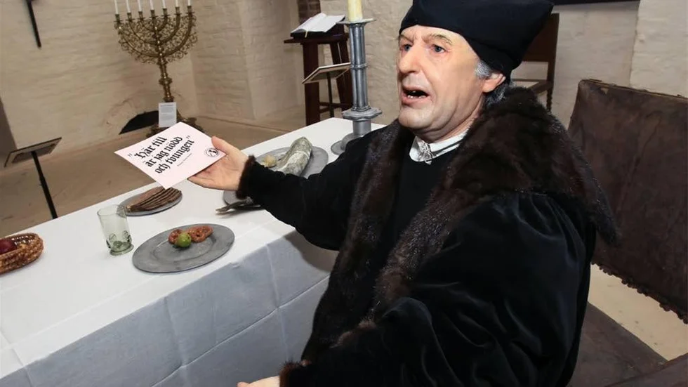 Biskop Brask, som han gestaltas på slottsmuseet i Linköping.