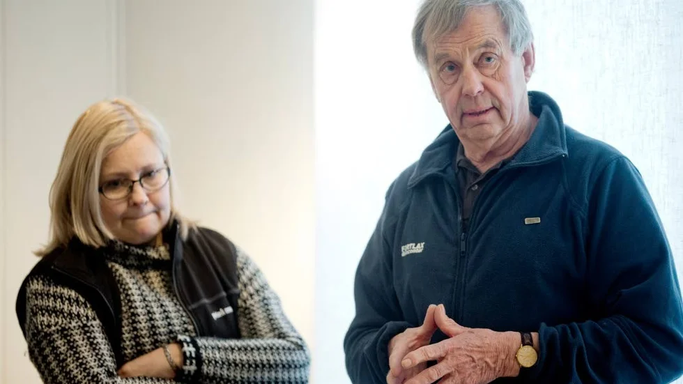 Catharina Westling, utställningsproducent vid Piteå museum, och Sture Berglund, konstnär.