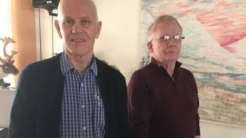 Livsnjutarna Curth Svedberg och Jarl-Olof ”Jalla” Engström berättade "Från kolugn till pappersfabrik".