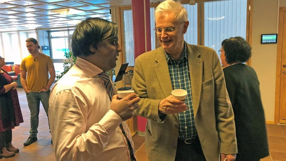 Trots avhoppet och partibytet. Lage Hortlund är god vän med förre partikollegan Daniel Bergman.