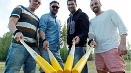 Elfvsby Event-gänget Jonas Grönlund, Joakim Berglund, Stefan Nilsson och Nils Nilsson hoppas på en full turnering med bra väder.