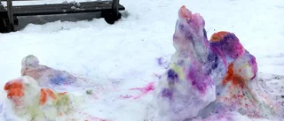 Elever byggde förhistoriska djur i snö
