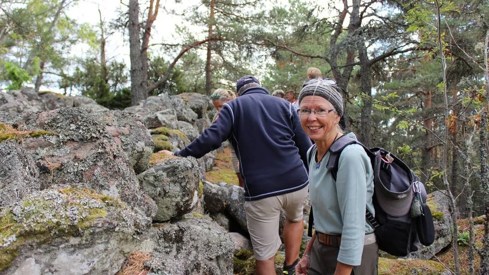 Stina Kufver Jakobsson imponerades både av utsikten från toppen och den tydliga mur som människor byggde för mer än 1 500 år sen.