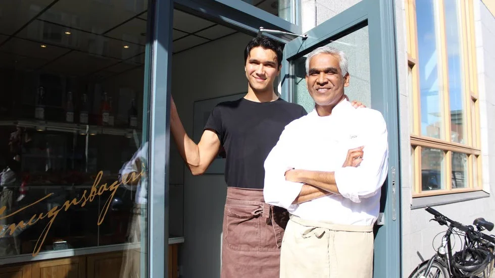 Far och son i bageriet på Sparregatan. Ronaldo Dias med sonen Philip Dias Schultzberg vär beredda att ta nästa steg i företagets utveckling.