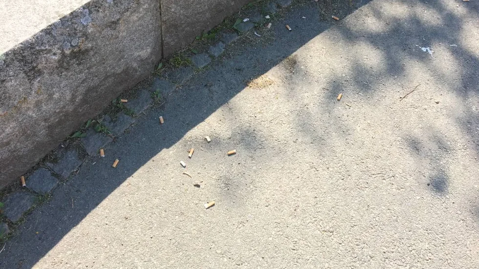 På Kungshögaskolan hittades fimpar vid en stenmur, och på cykel- och mopedparkeringen.