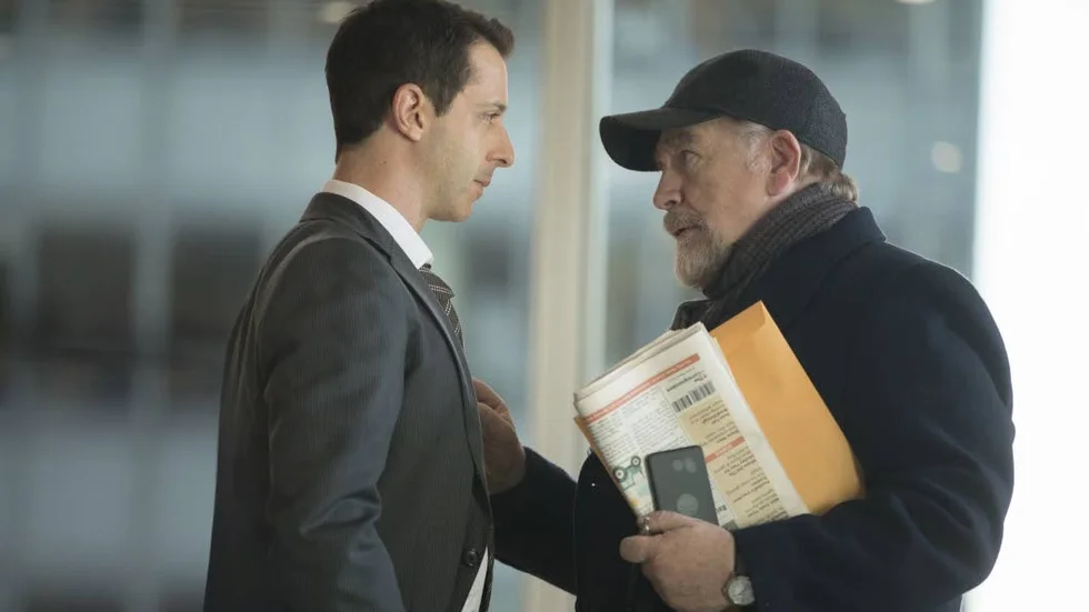 Kendall Roy (Jeremy Strong) och pappa Logan Roy (Brian Cox) hamnar på kollisionskurs i HBO-serien ”Succession”.