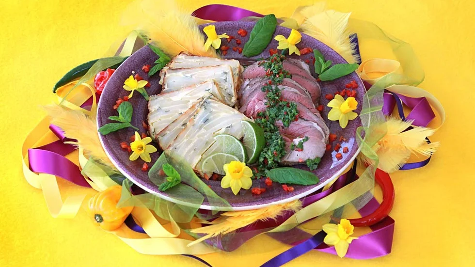 Lamm med myntachock och potatisterrin