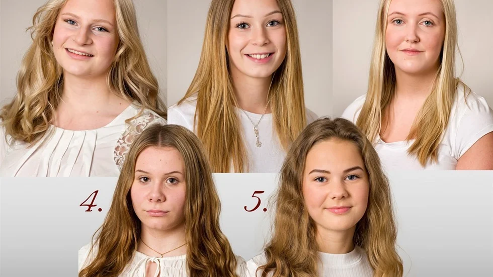 1) Ebba Nilsson, 2) Madeleine Solnevik Hjalmarsson, 3) Angelica Andersson, 4) Wilma Karlsson, 5) Stina Rönning.