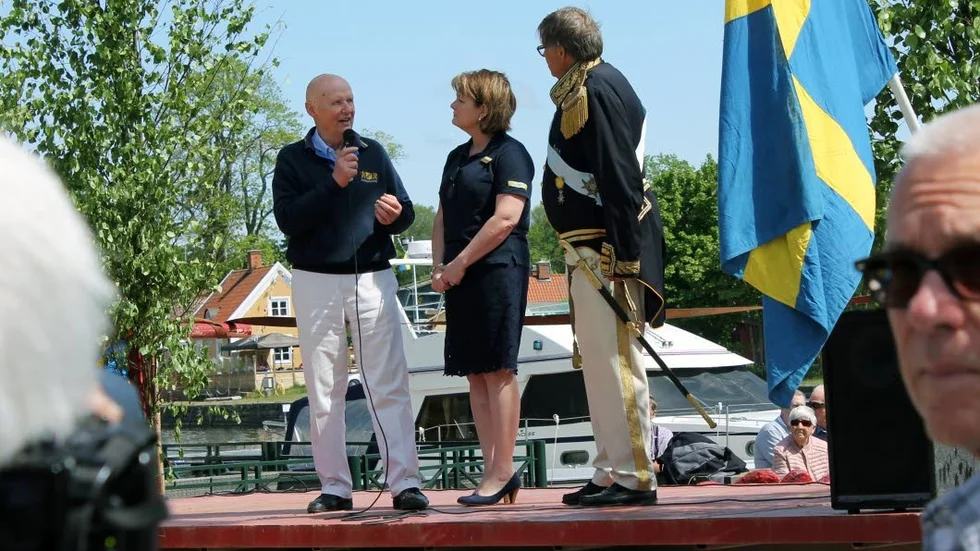 Lotta Karlsson, Claes-Göran Österlund och Bogislav von Platen under firandet av Baltzar von Platen.