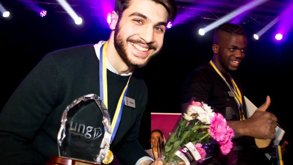 Shanga Aziz och Rogerio Silva från Finspång tog hem titeln Årets UF-företag med jämställdhetsprojektet Locker room talk UF.