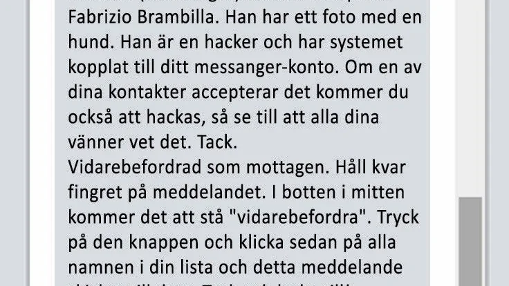 Såhär kan varningen se ut på Facebook