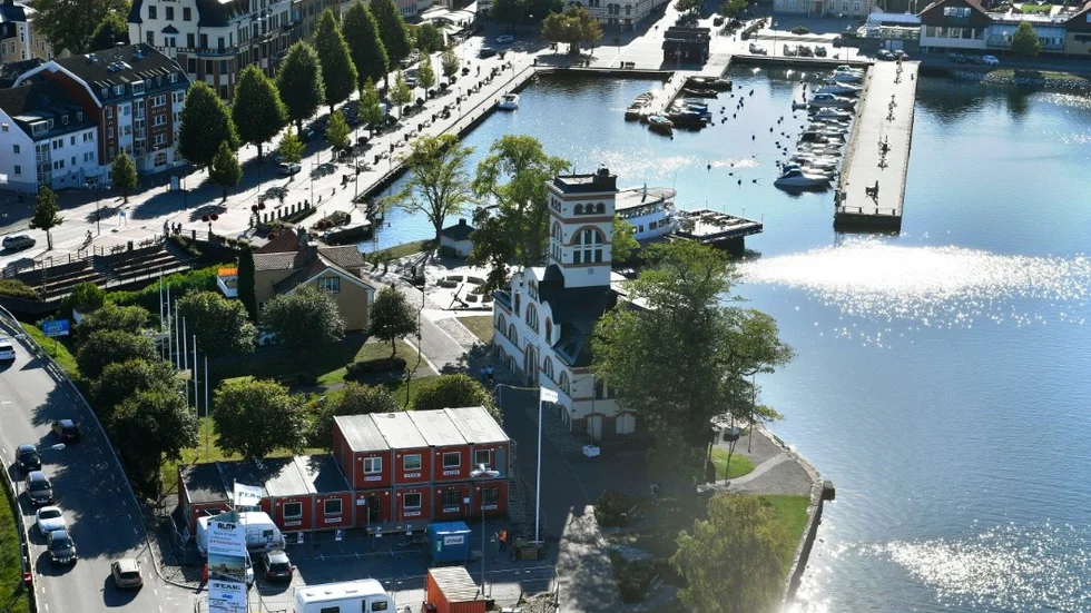 Västervik från ovan.