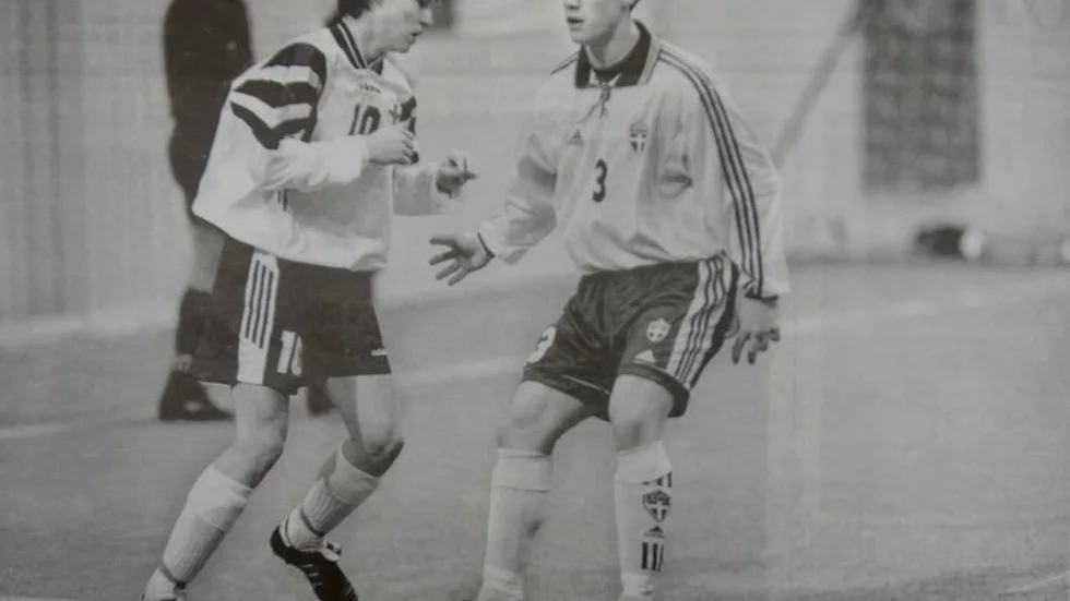 John Erlandsson gjorde 25 landskamper för Sverige. Den här spelades i Jönköping, mot Finland.