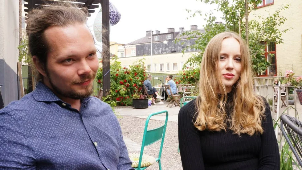 Den östgötska halvan av Ellen Andersson Quartet: Anton Forsberg och Ellen Andersson.