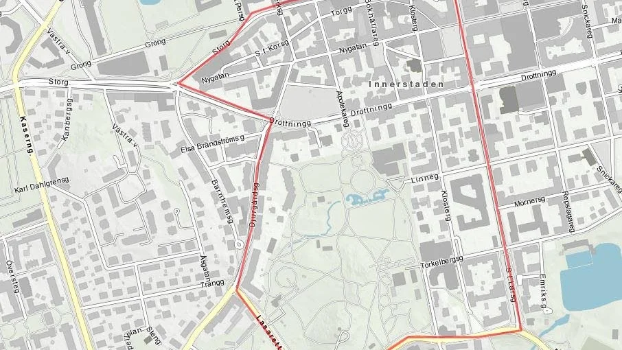 Slingan där bilparaden kommer att ta sig fram.