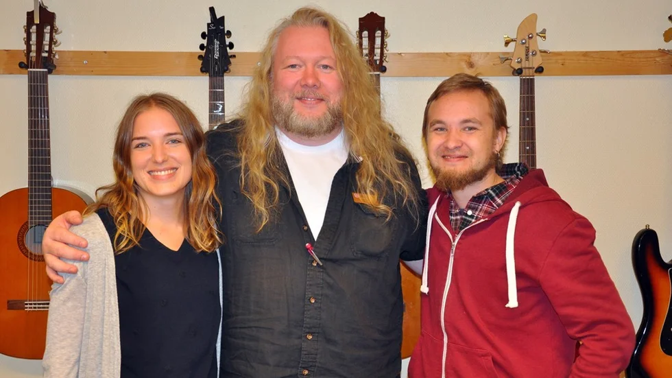 Tre nya lärare i Kulturskolan, från vänster Filippa Rudström, Krister Persson och Oscar Järnland. Foto: Margaretha Roth