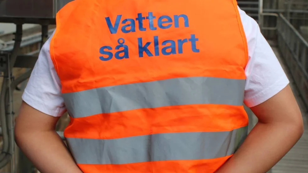 Varför står det "vatten så klart" på västarna?
"För att det är det vi vill ha, klart vatten", svarar guiden Lennart Sanded.