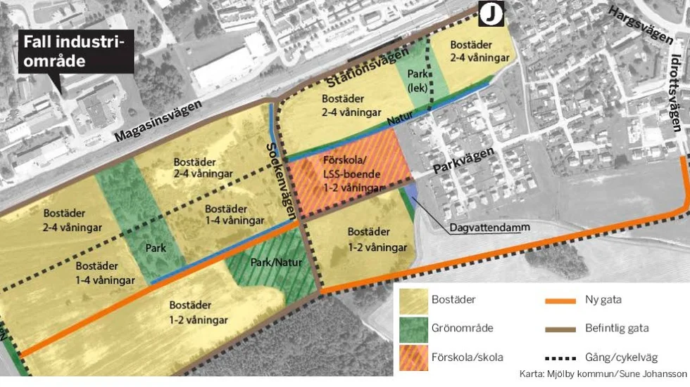 Nya bostäder. Mellan 100 och 500 bostäder kan få plats i det planerade bostadsområdet som kommer att detaljplaneläggas och bebyggas i etapper.