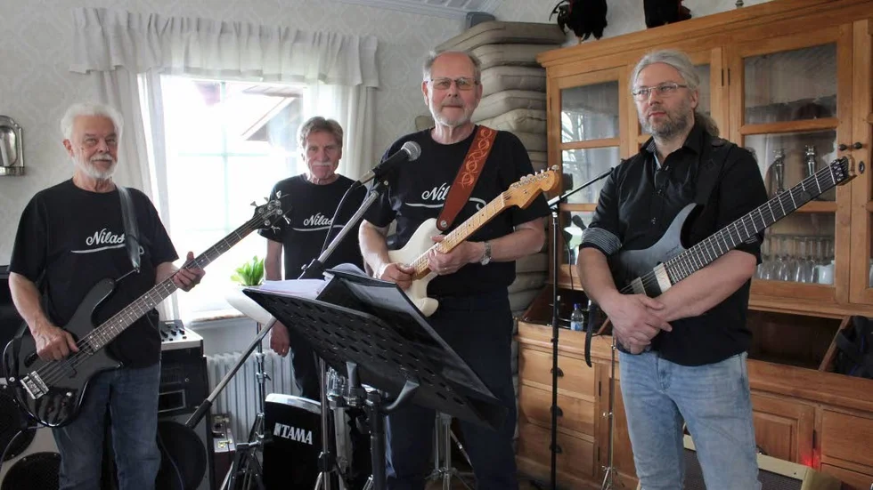 Musikgruppen Nilas från Överum. Från vänster: Nisse Andersson, Hans Axelsson, Lars Landstedt och Fredrik Andersson.