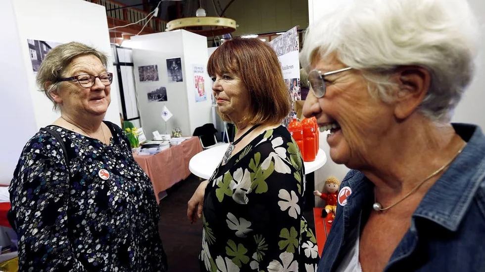 Rädda Barnens lokalförening med Gun Lindblom, till vänster, Inger Nordahl och Susanne Holmberg.
