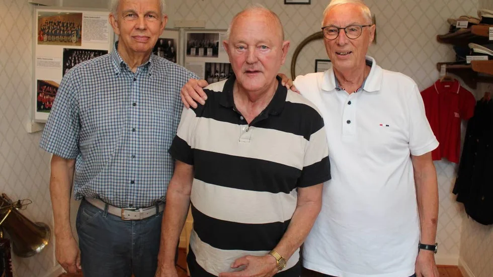 Svante Johansson flankerad av Rolf Nilsson och Sune Björk.