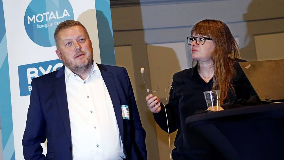 Thomas Nielsen, projektdirektör för Motalaprojektet hos Lalandia och Marianne Hansen, chefsarkitekt på arkitektbyrån Dorte Mandrup.