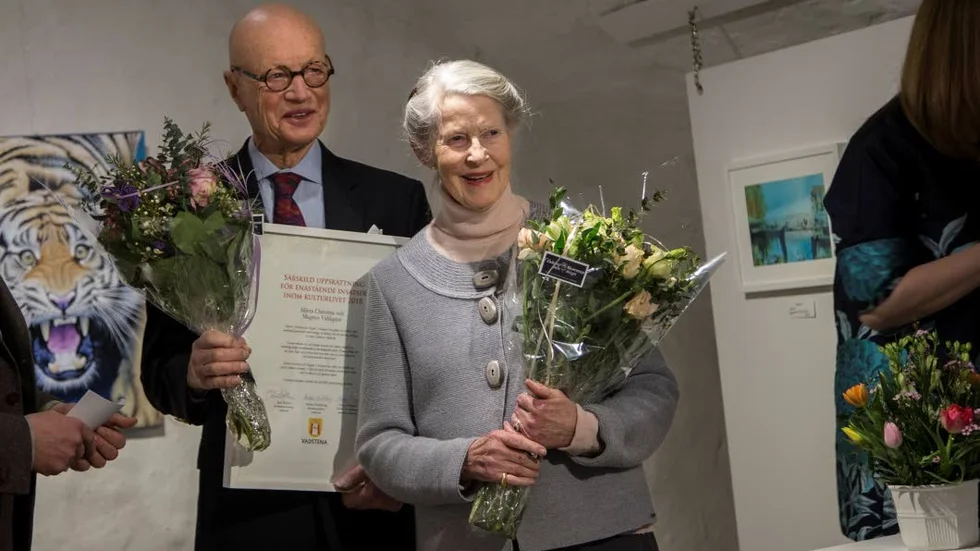Uppskattning. Magnus och Märta Christina Vahlquist fick ta emot hedersutmärkelsen.