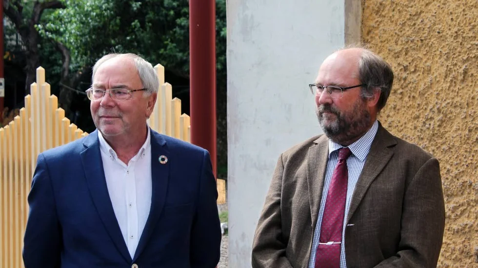Kommunalrådet Anders Hedeborg (S) och professor Mats Wedin höll tal.