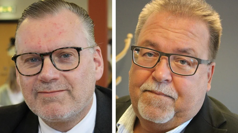 Jan Svensson (SD) och Thomas Lidberg (S) grälar om kommunens Ukrainastöd. 