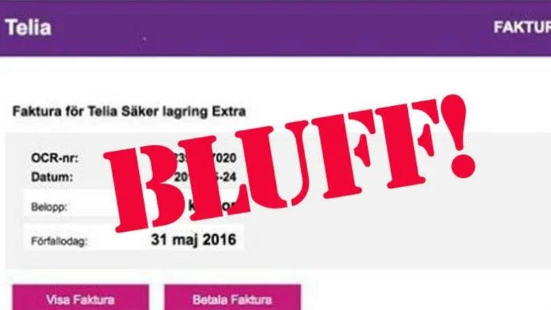 Båg: Problemet med bluffakturor från Telia har länge varit ett problem för Telias kunder.