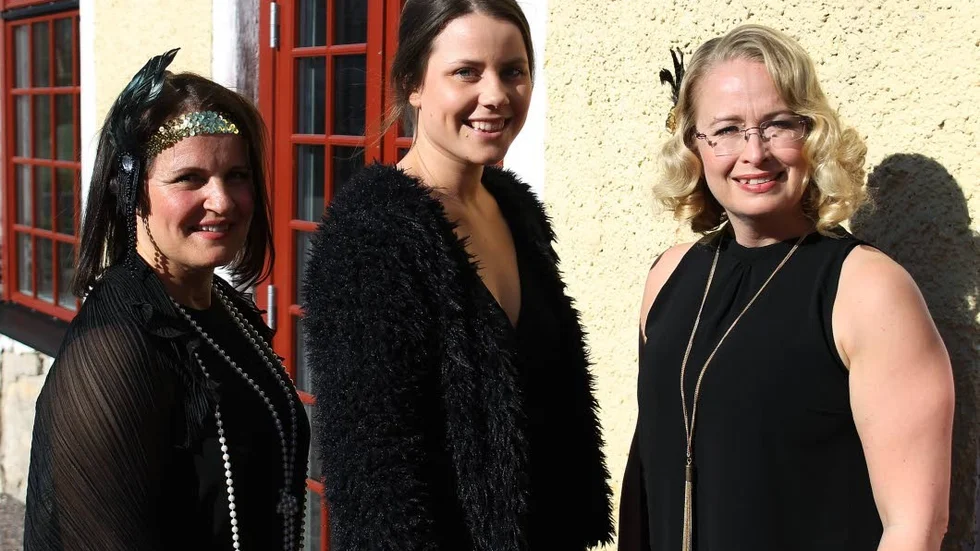 Arrangörer. Sofia Fackler, Rosanna Ackeräng och Maria Kobli var mycket glada över att den första galakvällen nu kunnat anordnas.