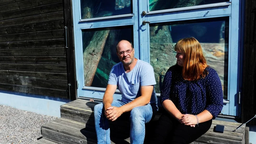 Ingemar Lundgren och Veronica Palm på Västerviks museum.