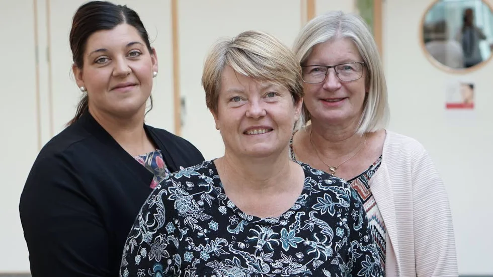 Angelica Katsanidou, Yvonne Hagberg och Lena Segerberg presenterade socialdemokraternas personalprogram för landstinget på fredagen.