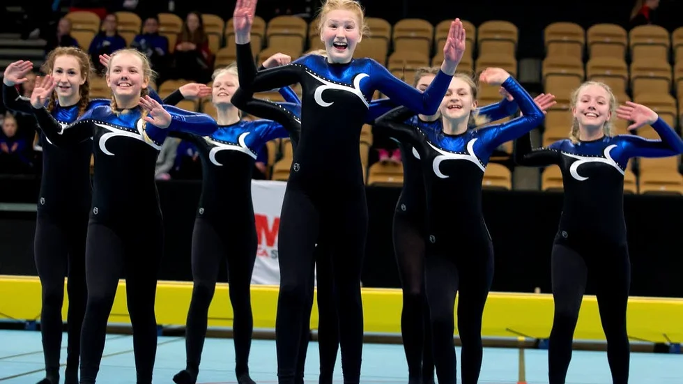 Utveckling. Motala gymnastikförening slutade sexa på Riksmästerskapen i truppgymnastik.
