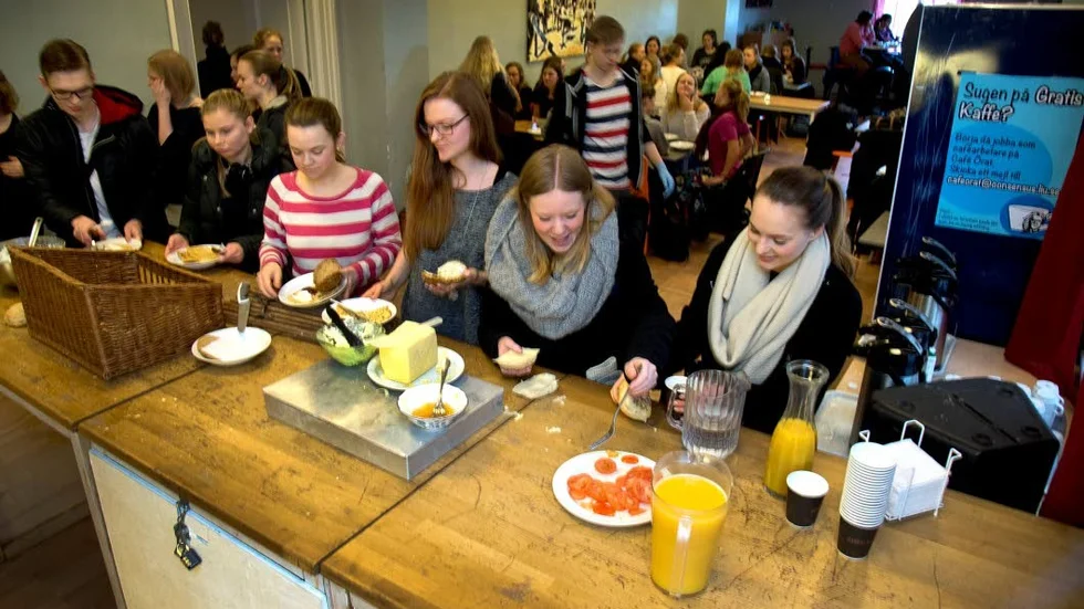 Hungriga studenter på Pub Örat.