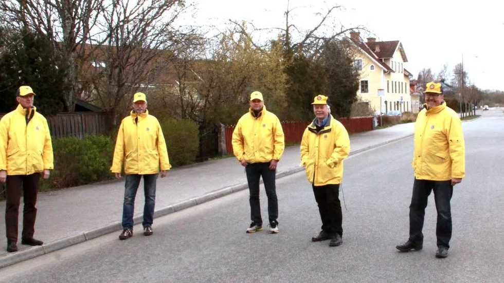 Nu. Per-Ove Franzon, Per Elvin, Claes Creutz, Per Svensson Borrud och Weine Fridh inför Kise marken 2016.
