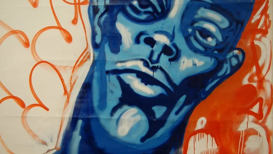 Sara Ledin ”Utan titel”, spray på canvas.