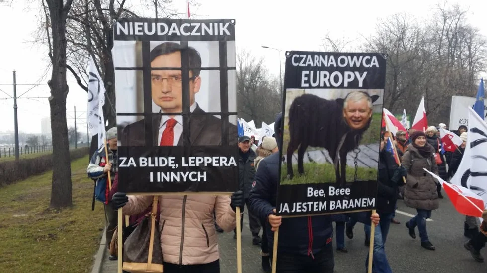 Demonstrationen i Warszawa.