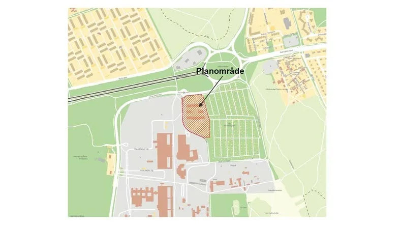 Studentområdet Colonia ligger vid Studievägen, mellan Valla koloniområde och universitetet.
