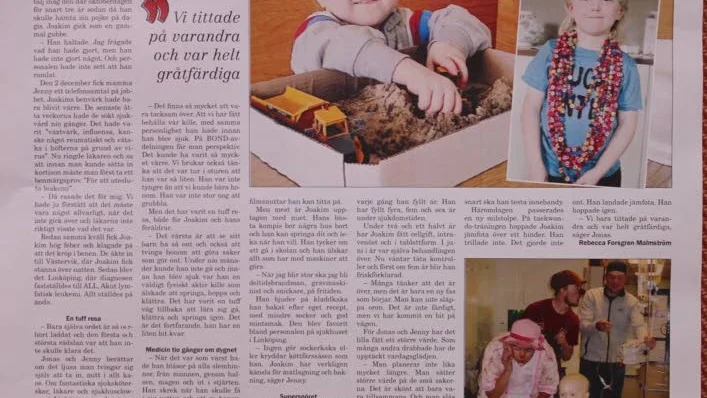 Första gången Vimmerby Tidning träffade familjen Eklund var hösten 2016, några månader efter att Joakim avslutat sin cancerbehandling.