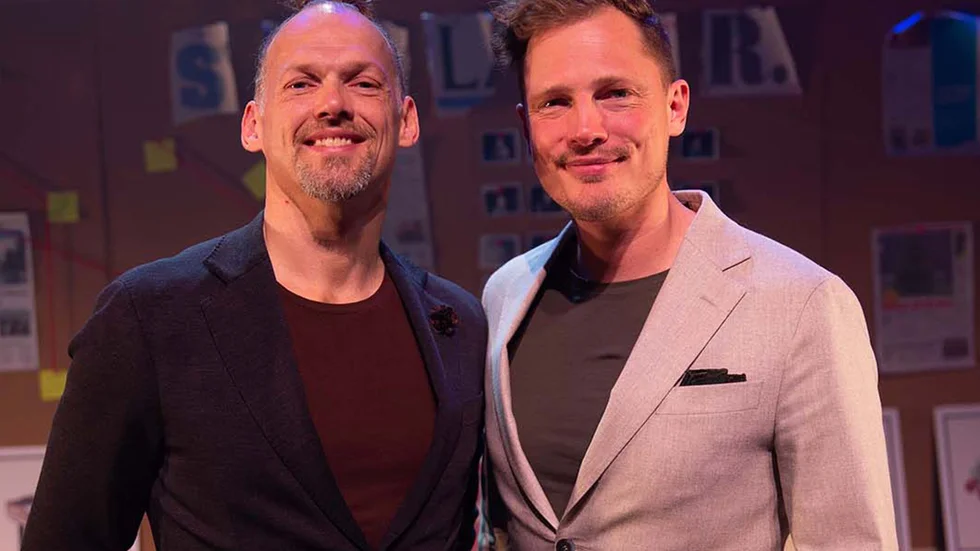 Peter Brynolf och Jonas Ljung på scenen 2022.